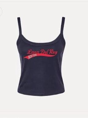 Lana Del Rey Graphic Camisole - Navy with Red Print